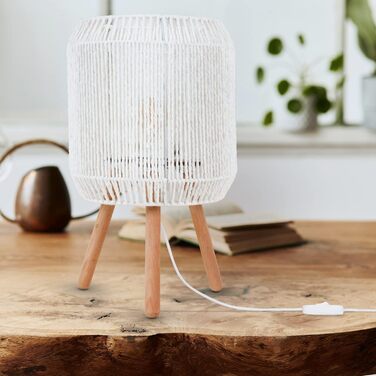 Настільна лампа Paco Home Boho з абажуром, біла, для спальні, робочого столу, декор, E27, тип 5