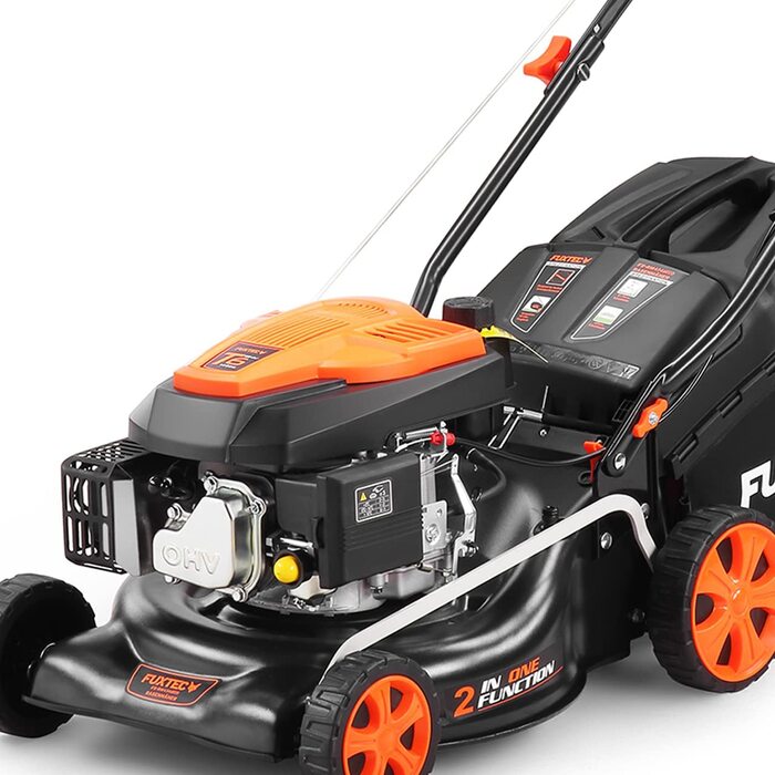 Бензинова газонокосилка FUXTEC FX-RM4646ECO 3в1 • 3,5PS, 2,6kW, 46см ширина зрізу, 50л травосбірник, мульчування, викид ззаду