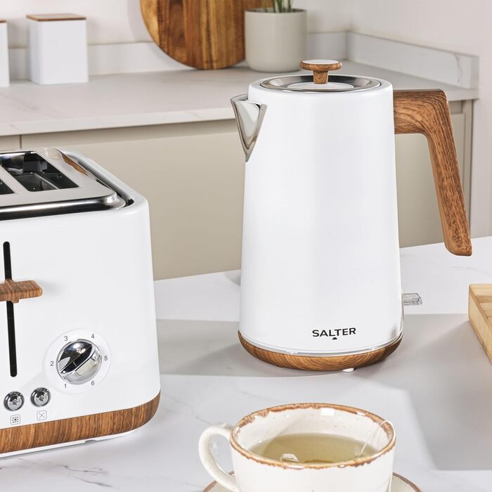 Тостер Salter Toronto 4-Slice Білий - 6 рівнів підсмажування, розморожування, підігрів, самоцентрування, підйом тостів