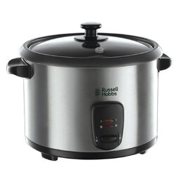 Рисівварка Russell Hobbs 1.8л з функцією пароварки, нержавіюча сталь, скляна кришка, антипригарне покриття, ложка та мірний стакан