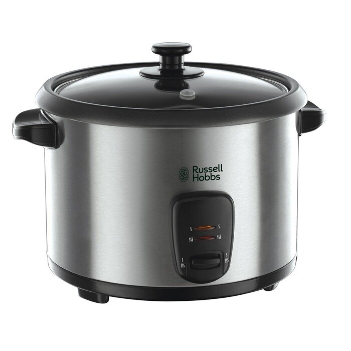 Рисівварка Russell Hobbs 1.8л з функцією пароварки, нержавіюча сталь, скляна кришка, антипригарне покриття, ложка та мірний стакан