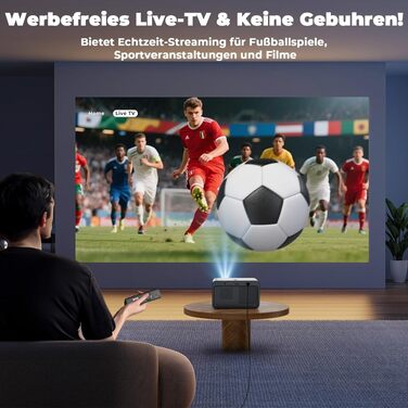 Проєктор Beamer-4K Smart Home Cinema: WiFi6, Bluetooth, Dolby Audio, Netflix, 1080P HD, Автофокус, eARC/CEC, Чорний