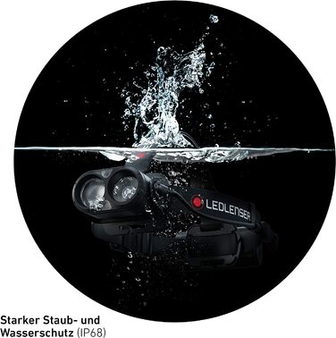 Налобний ліхтар Ledlenser H19R Core, 3500 люмен, акумуляторний, LED, з червоним світлом, водонепроникний IP67, дальність 300 м, USB-зарядка, Fusion Light