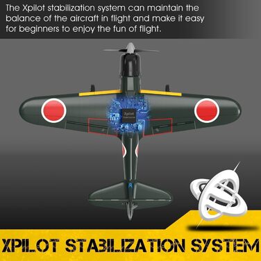 Літак на радіокеруванні VolantexRC 761-5 P51 Mustang RTF 4-канальний, для початківців, зі стабілізацією Xpilot та акробатичними режимами