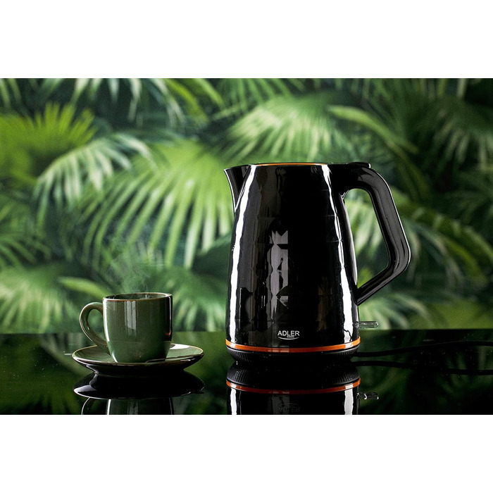 Електричний чайник ADLER 1,7 л, 2200 Вт, чорний, антикальцієвий фільтр, пластиковий корпус