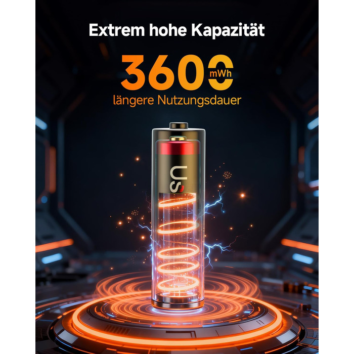 Набір акумуляторів UseNiy AA 1.5V Lithium (8 шт.) з зарядним пристроєм на 8 слотів, чорний
