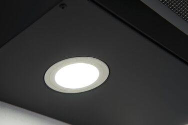 Похила витяжка Respekta CH89060S 60 см, чорне скло та нержавіюча сталь, режим відведення та рециркуляції повітря, клас A++, Generation 2