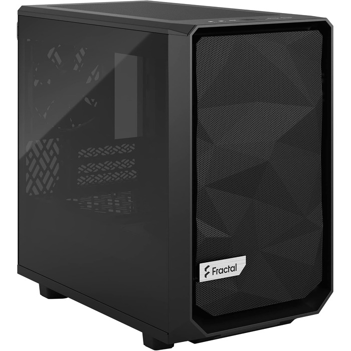 Корпус Fractal Design Meshify 2 Nano Black TG Dark Tint, скляна панель, чорний, компактний формат, для ігрового ПК
