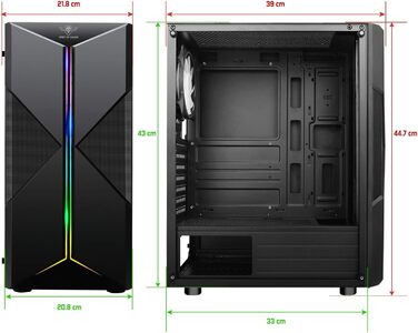 Корпус для ПК SPIRIT OF GAMER Clone III ARGB ATX/mATX/ITX, 4x120мм вентилятори, скляна бічна панель, металева сітка, сталь