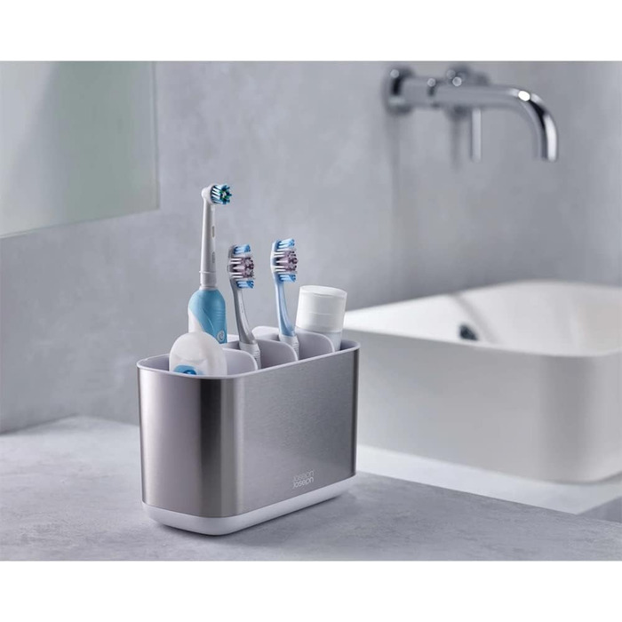 Набір для ванної кімнати Joseph Joseph Bathroom Beauties: миска, дозатор мила та органайзер для зубних щіток, нержавіюча сталь