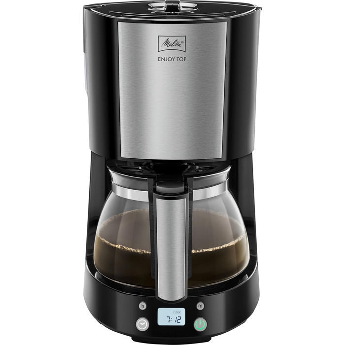 Кавоварка Melitta Enjoy Top Timer, фільтр, скляна колба, таймер, 10 чашок, чорна