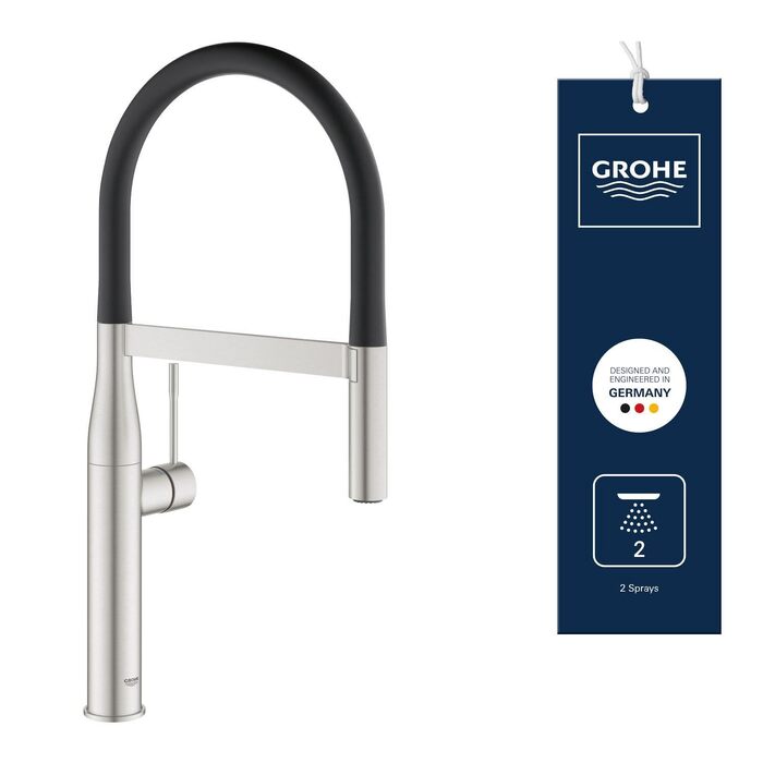 Змішувач кухонний GROHE Essence SuperSteel з висувним душем та магнітним кріпленням 30294000