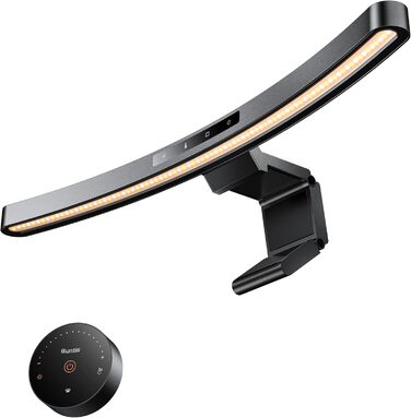 Світлодіодна лампа для монітора Quntis Curved 38см з сенсорним керуванням та пультом, захист від синього світла, регулювання яскравості, для офісу та дому