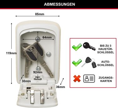 Ключниця Master Lock з кодовим замком для настінного монтажу, середнього розміру, для зовнішнього використання (Cream, Medium)