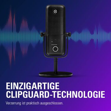 Elgato Wave:3 – професійний USB конденсаторний мікрофон для стрімінгу, подкастів, ігор та домашнього офісу, з безкоштовним мікшуванням і плагінами звукових ефектів, захист від спотворень, Plug & Play, для Mac і ПК