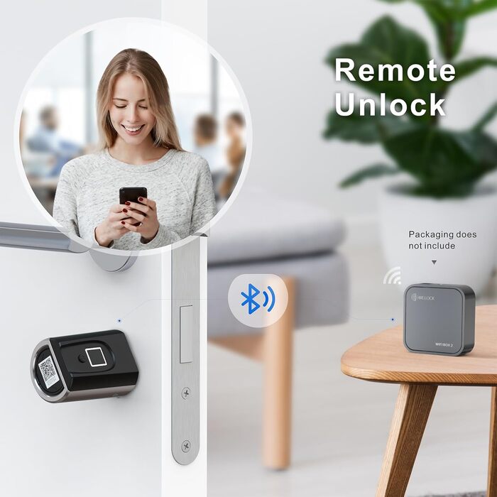 Електронний дверний замок WELOCK SECBN51 з відбитком пальця, RFID-карткою, Bluetooth, Wi-Fi, для вхідних дверей 30-70 мм, IP65