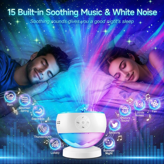Проєктор зоряного неба Sternenhimmel з Bluetooth, нічник для дітей та дорослих, 300 режимів, білий колір, декор кімнати