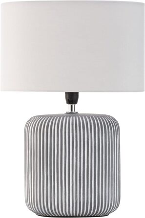 Настільна лампа Pauleen Pure Shine, 20 Вт, E14, сіра/біла, ручна робота, тканина та кераміка, нічник у стилі бохо