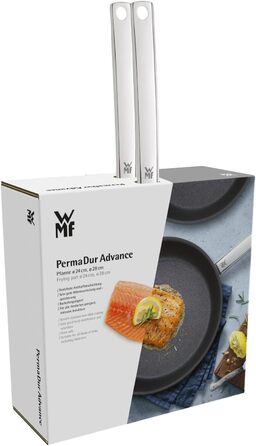 Набір сковорідок WMF Permadur Advance Induktion, 2 шт., 28 + 24 см, нержавіюча сталь Cromargan з покриттям, для духовки