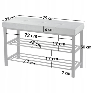 Оббита лавка Kontrasto 79 x 50 x 32 см, коричнева