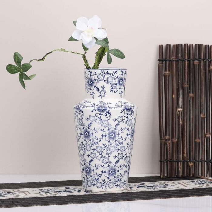 Ваза керамічна Blau-weiße Blumenvase в стилі Chinoiserie 27.9 см, вінтажна ваза для квітів, декор в сільському стилі