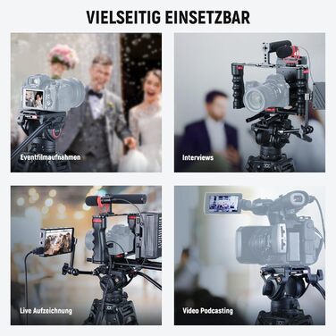 Відеостатив NEEWER 76'' з рідинною головкою, алюмінієвий, важкий, для DSLR та відеокамер, подвійна QR-пластина, навантаження до 8 кг, LL27