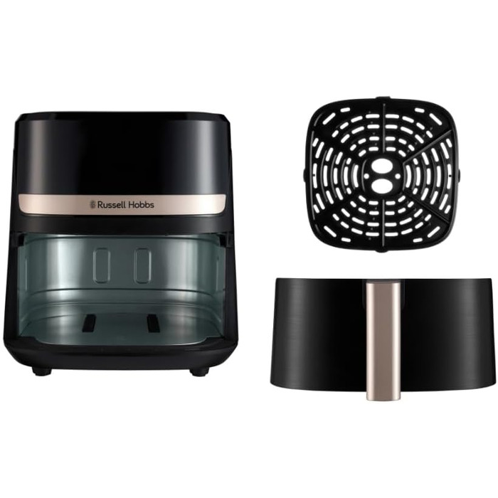Аерофритюрниця Russell Hobbs SatisFry 4,3 л, 9 програм, Rapid AirFryer, без масла, сенсорне керування, компактна, гриль, випікання, до 200°C, модель 27610-56