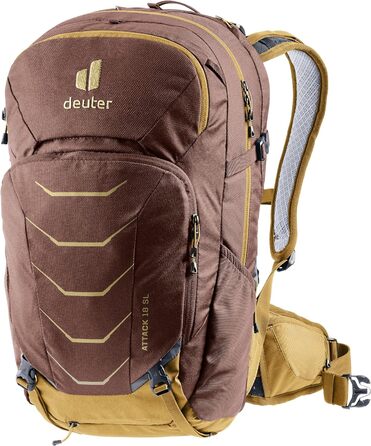 Жіночий велосипедний рюкзак Deuter Attack 18 SL з протектором, колір Raisin-almond, 18 л