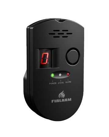 Побутовий детектор витоку газу Firlarm: датчик метану, пропану, бутану, природного та зрідженого газу, мережевий сигналізатор (чорний)