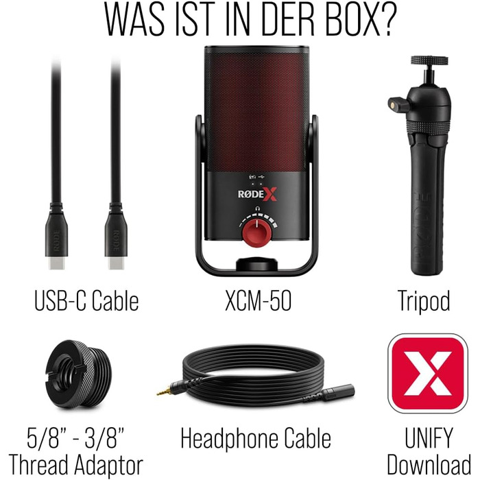 RØDE X XCM-50 Професійний USB конденсаторний мікрофон для стрімерів і геймерів, чорний, з віртуальним мікшером