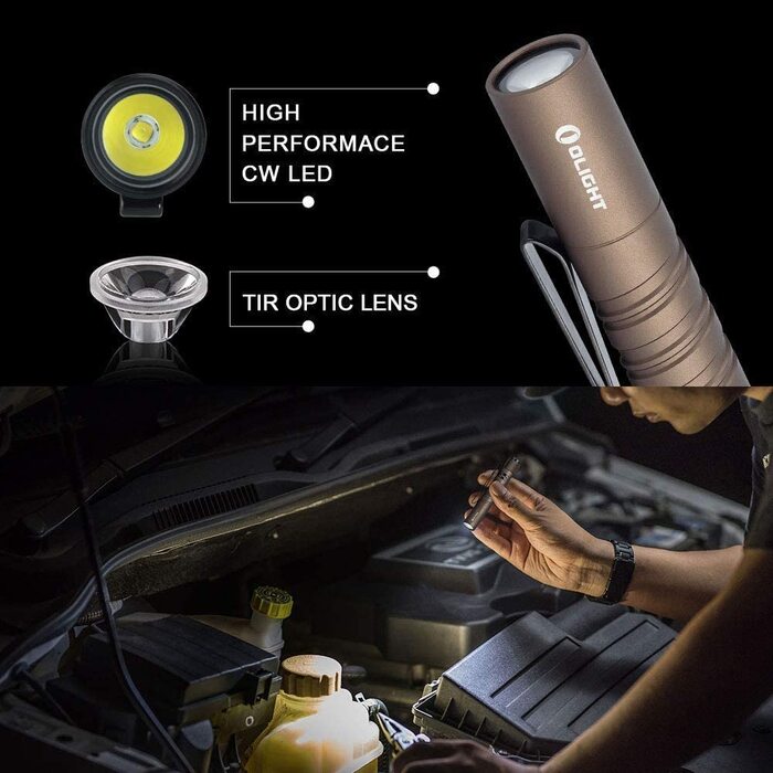 Ліхтарик OLIGHT I3T Mini LED 180 люмен, 60 м, водонепроникний IPX8, компактний, на AAA батарейці, для кемпінгу, полювання, outdoor та екстрених ситуацій (чорний)
