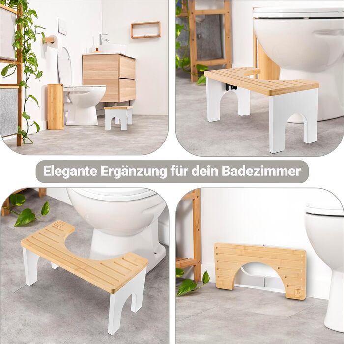 Бенкштейн Стілець для унітазу дерев'яний (бамбук) - складаний, для дорослих