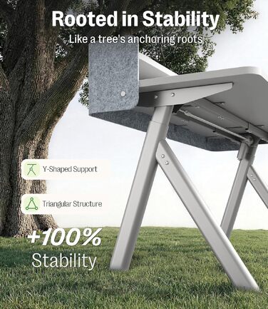 Електричний регульований стіл MAIDeSITe Arbor Lift 120x60 см срібно-білий з монітором та акустичною перегородкою