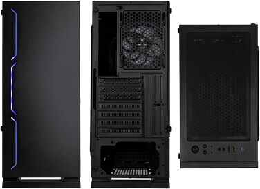 Корпус для ПК Kolink Inspire K11 ARGB Midi-Tower, чорний, з боковою панеллю з загартованого скла, RGB-вентилятор, підтримка водяного охолодження, ATX