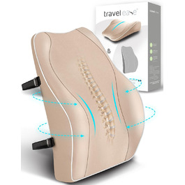 Ортопедична подушка для спини Travel Ease з піни Memory Foam, лемденно-крижове підпір'я для офісного крісла, з антистатичним гіпоалергенним чохлом, для правильної осанки (темно-синя)