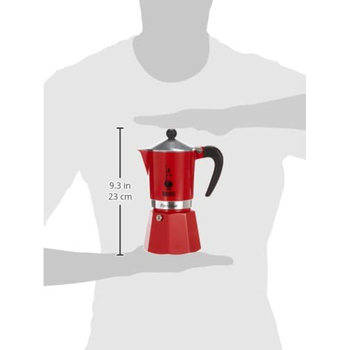 Гейзерна кавоварка Bialetti Rainbow, алюмінієва, червона, 6 чашок