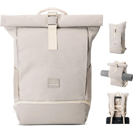 Рюкзак Johnny Urban Allen Medium ролтоп для жінок і чоловіків, з відділенням для ноутбука, 15 л, водовідштовхувальний, пісочний, для міста, велосипеда та бізнесу, екологічний