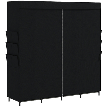 Тканинна шафа для одягу, пилозахисна, портативна, 5 штанги, 170 x 45 x 167 см, чорна