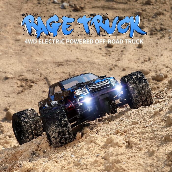 Радіокерований монстр-трак HAIBOXING 1/18 4WD 36 км/год, водонепроникний, 2.4 GHz, RTR з акумулятором 7.4V для дітей та дорослих