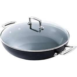 Сковорода Le Creuset з антипригарним покриттям з кришкою, 26 см, для всіх типів плит (вкл. індукційні), антрацит/срібло