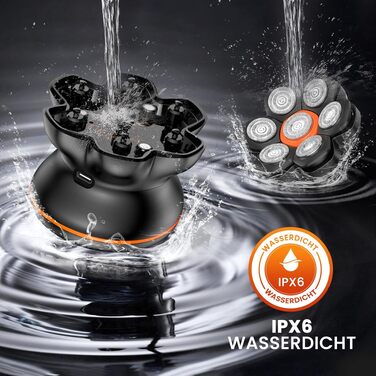 Машинка для гоління голови MAXGROOM Herren 7D, водонепроникна IPX6, з USB-C зарядкою, чорна