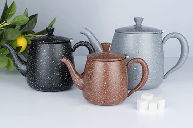 Чайник із нержавіючої сталі Café Olé PT-048GG, 1.35 л, сірий граніт, преміум-якість, безкапельний носик, порожнисті ручки, відкидний кришка