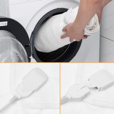 Електрична простирадло Monzana 150x80 см, 3 режими, 60 Вт, біла, з захистом від перегріву, для ліжка, прана у машинці