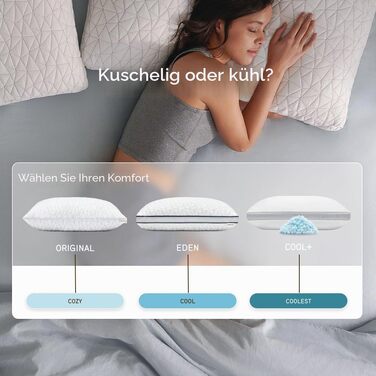 Регульована подушка Coop Home Goods Eden Cool King Size з ефектом пам'яті, гелевим наповненням та дихаючою тканиною Lulltra, універсальна