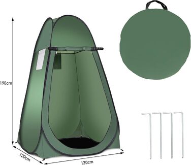 Намет-роздягальня Relax4Life Pop-up, душовий намет, туалетний намет, 120x120x190 см (зелений)