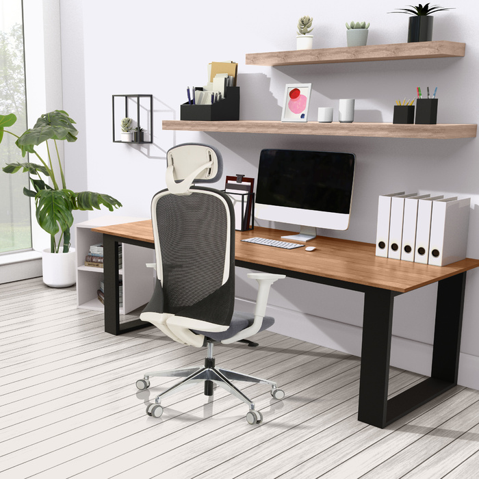 Крісло офісне / поворотне крісло AVEZA PRO сітка / тканина чорна hjh OFFICE