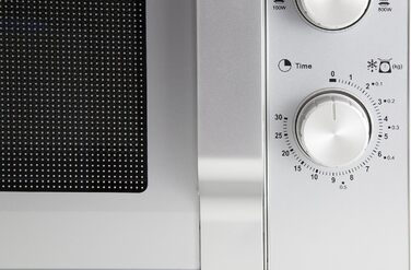 Мікрохвильова піч Sharp R204S, 20 л, 800 Вт, 6 режимів, срібляста, таймер, розморожування за вагою, скляний піддон 24,5 см