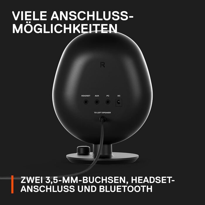 SteelSeries Arena 7 - 2.1-канальна акустична система для геймінгу, чорний, USB, Bluetooth, Aux, оптичний кабель