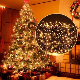 Світлодіодна гірлянда вулична 50м, 2000 LED ламп, теплий білий колір, 8 режимів роботи з функцією пам'яті