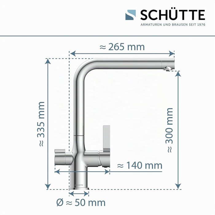 Кухонний змішувач SCHÜTTE 99805 AQUASTAR PRO з системою фільтрації води, 3-ходовий кран для питної води проти вапна та важких металів, хром
